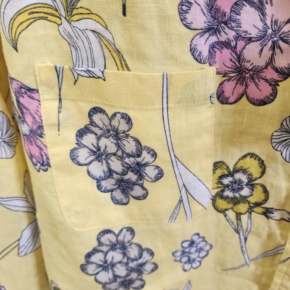 NWT CHARTER CLUB LUXURY 100% LINEN FLORAL  LS TUNIC BLOUSE- SIZE 3X - Picture 4 of 8